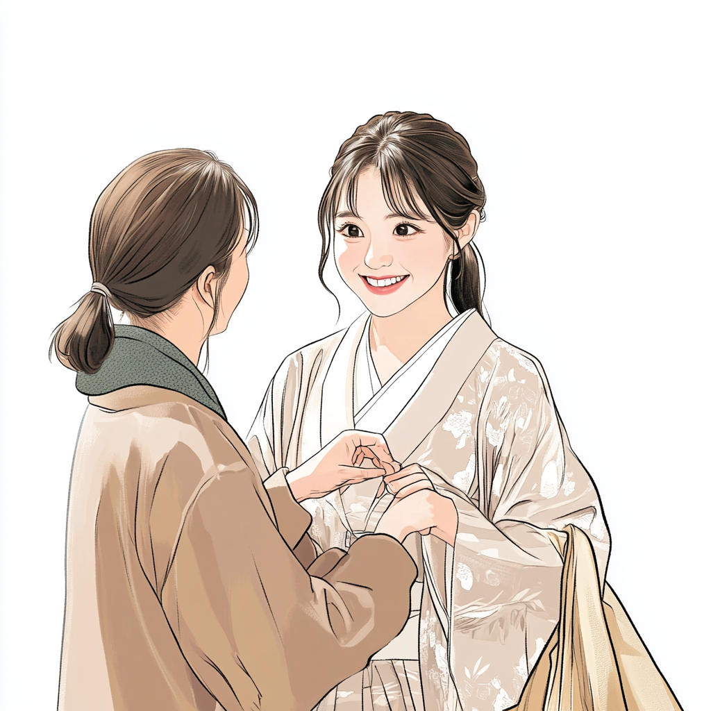 振袖選びをする女性