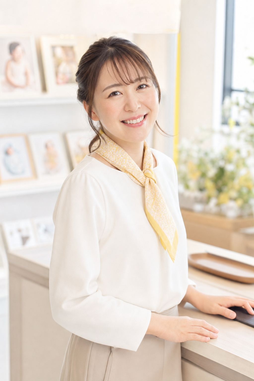 子育てと両立しながら働く女性スタッフの仮写真